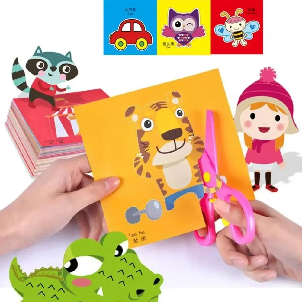 Handmade Paper Cut Book Kids Craft Toys DIY Cartoon Scrapbooking Art Qme