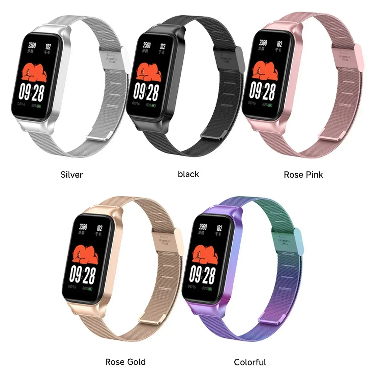 Strap For Xiaomi Mi Band 8 Active Bracelet for Xiaomi Smart Band 8 Active Stainless Steel Metal Watchband Mi Band 8 Active Qme