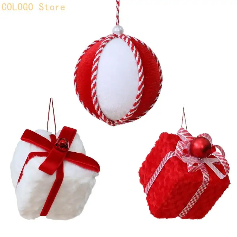 Soft Velvety Christmas Tree Decors Holiday Hanging Ornament Qme