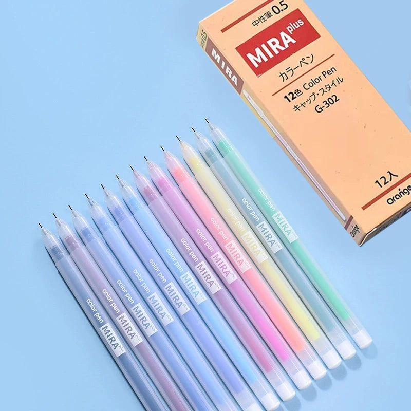 12-36 Pcs/Box Candy Color Gel Pen& Refill Set 0.5mm Kawaii for Multicolor Ballpoint Pen School Office Daily Writing Tools Qme