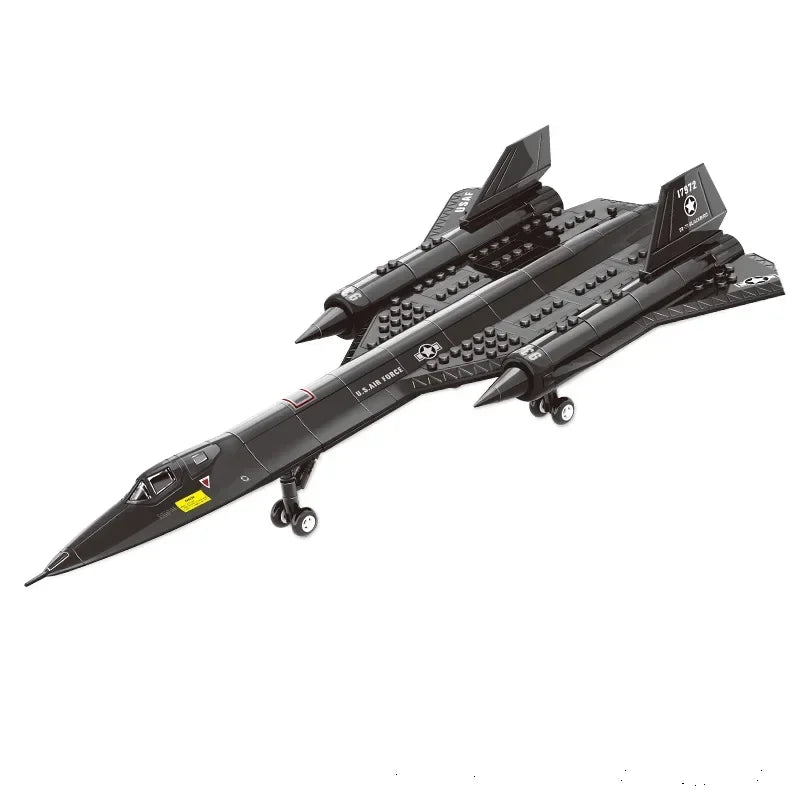 Military Technical USA SR71 Blackbird Stealth Supersonic Reconnaissance Aircraft Building Blocks Fighter Model Brick Kid Boy Toy Qme
