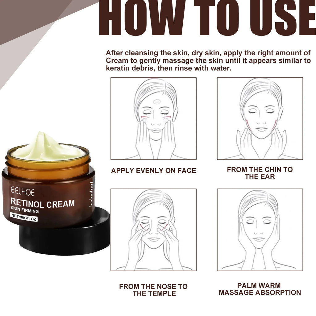 Double Retinol Facial Cream Anti-aging Fade Fine Line Wrinkle Firming Lifting Repair Skin Barrier Brightening Moisturizing Cream Qme