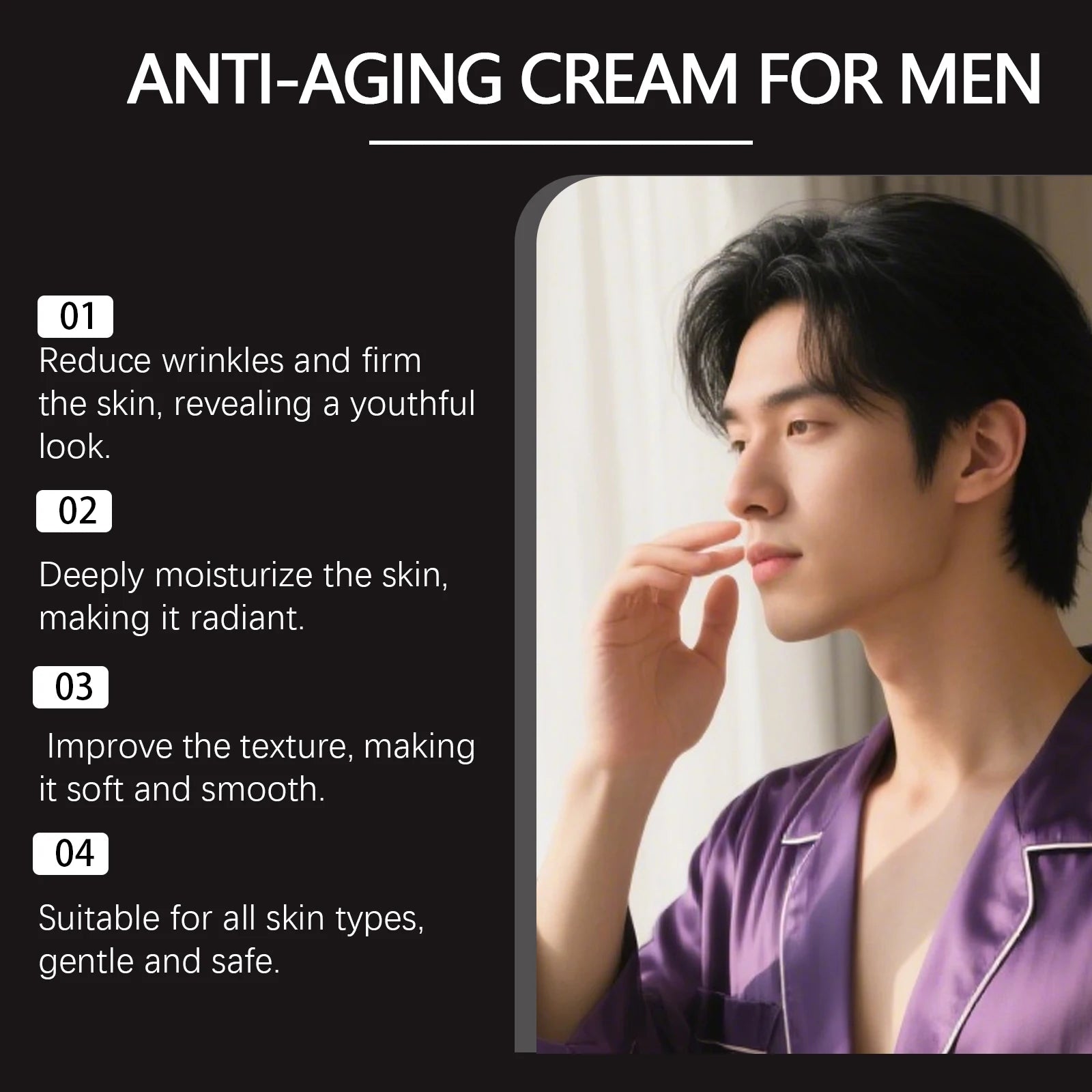 Face Cream For Men Firming Lifting Hydrating Skincare Helps Reduce Fine Lines Wrinkles Brightening Nourishing Facial Skin Qme