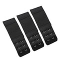 Women 3Pcs Bra Extenders Extension Underwear Accessories Elastic Bra Lengthen Expander 3 Row Buckle Adjustable Hook Intimate DIY Qme black one size