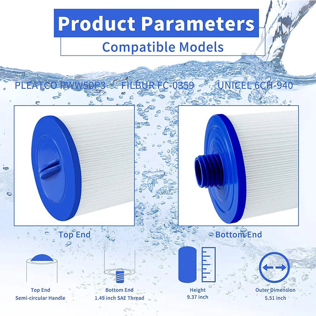 Spa Filter For PWW50 6CH-940 Pool Filter Cartridge System Element Kids Swimming Pool Filter Accessories Qme
