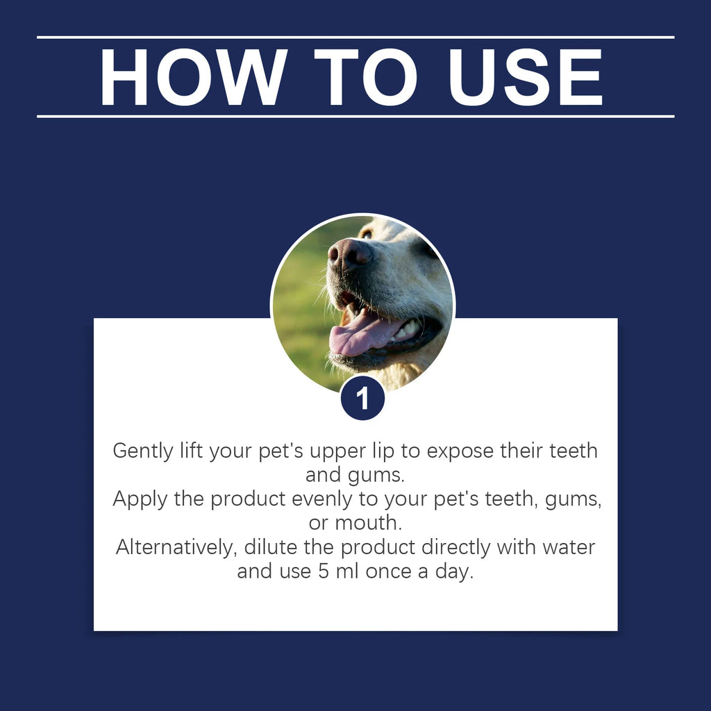 Pet Oral Care Solution Effectively Reducing Plaque and Plaque Accumulation Prevent Bad Breath Promote Gum Health Pet Oral Cleane Qme