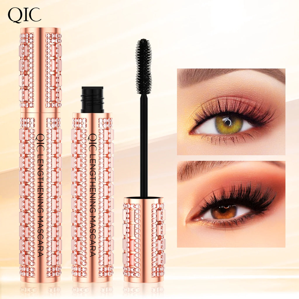 5D Eye Black Mascara Waterproof Lengthens Eyelashes Extension Silk Fiber Mascare Eye Makeup for Women Cosmetic Korean Make up Qme