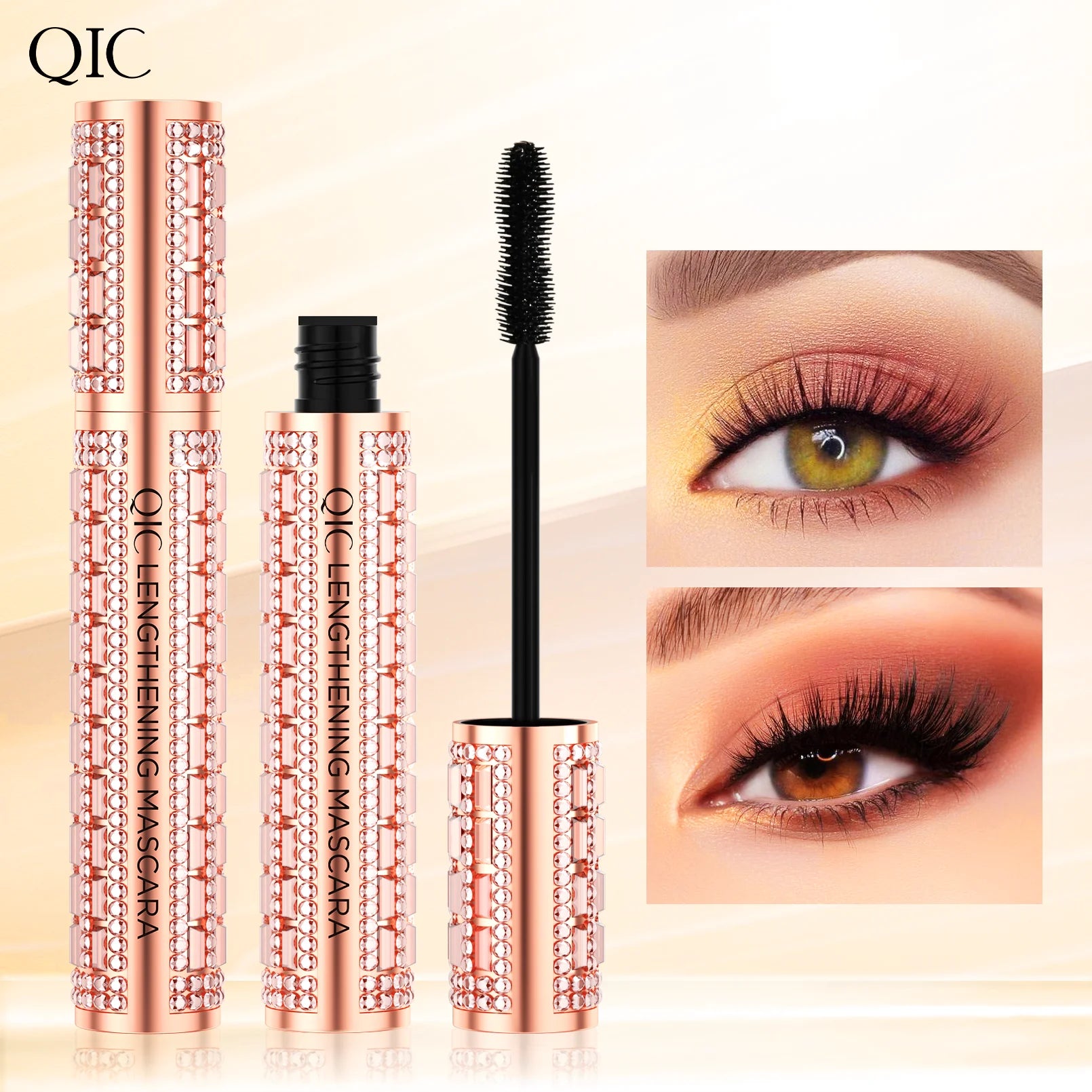 5D Eye Black Mascara Waterproof Lengthens Eyelashes Extension Silk Fiber Mascare Eye Makeup for Women Cosmetic Korean Make up Qme