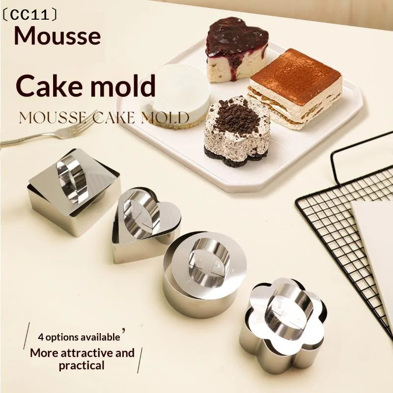 Stainless Steel Mousse Cake Molds Multiple Shapes Easy Demold Design Qme