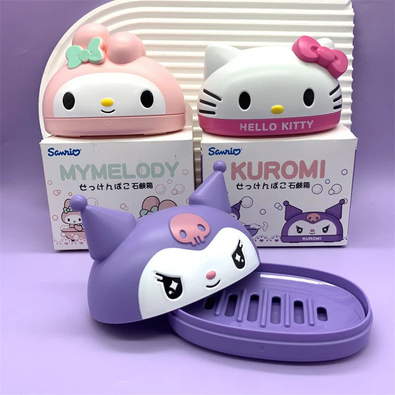 Hello Kitty Kuromi-Style Soap Dish Melody Soap Dish Home Soap Dish and Soap Holder Gift Set Qme