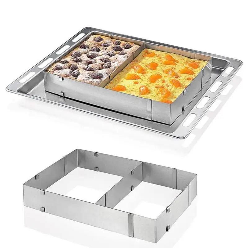 Rectangular Cake Mold Ring Adjustable Stainless Steel Square Mousse Qme