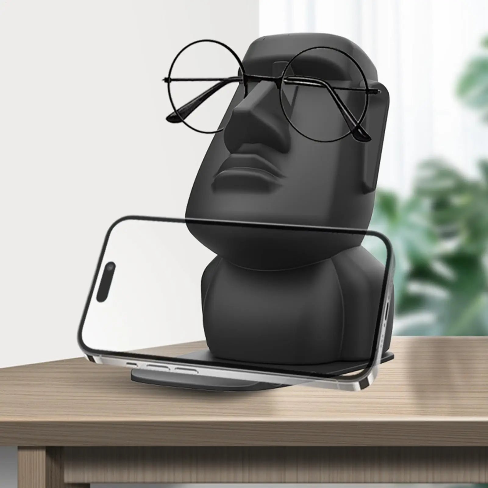 Eyeglasses Face Display Stand Easter Island Head Eyeglass Holder Home Qme