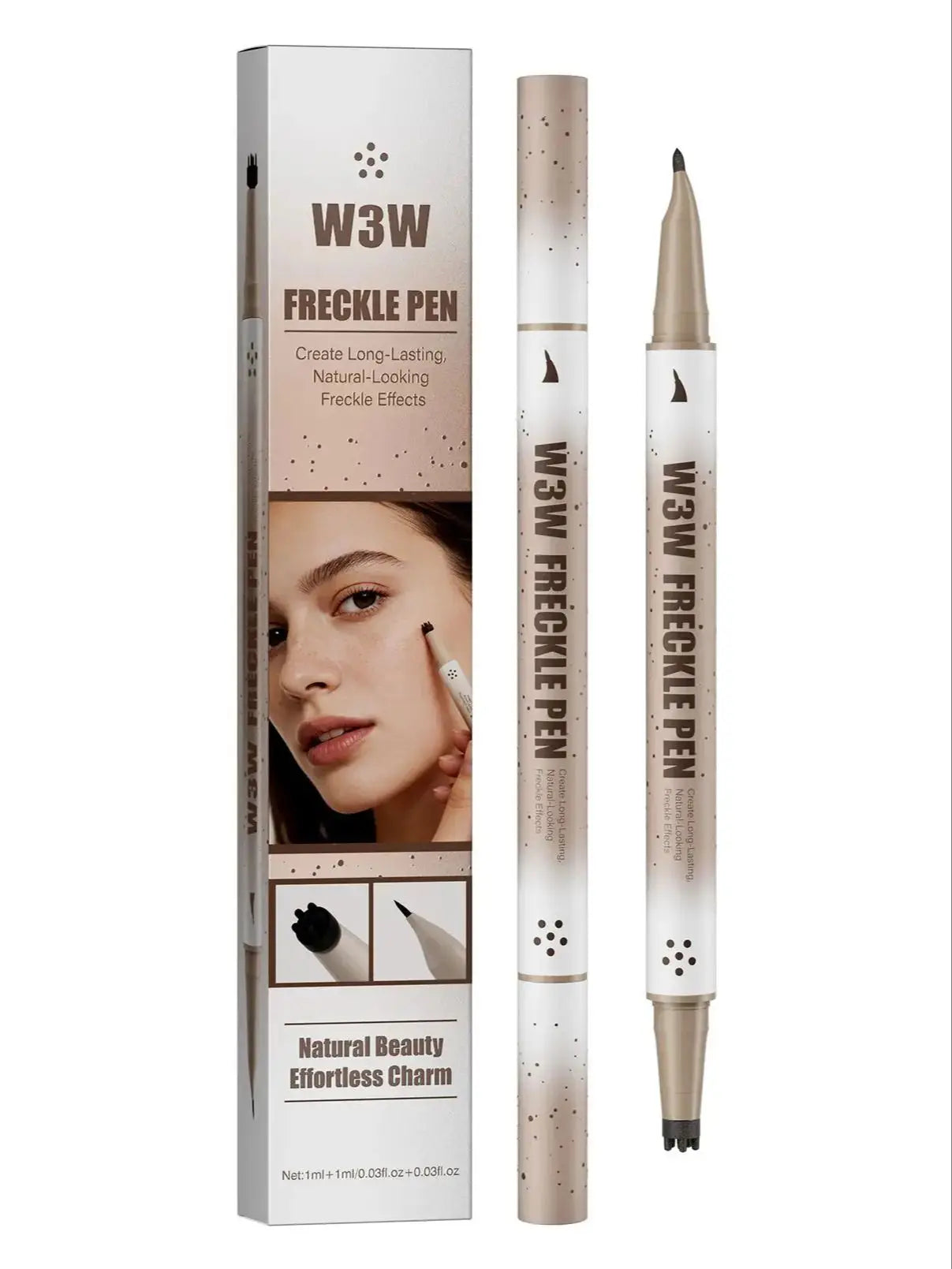Natural Fake Freckle Pen, Realistic Freckle Makeup Pen, Waterproof Sweat-proof Quick-dry Stamp Dot Pen Qme