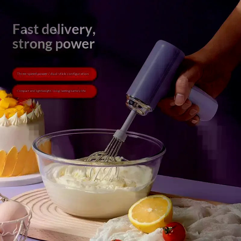 Rechargeable Handheld Electric Egg Beater Wireless Hand Mixer Baking Qme