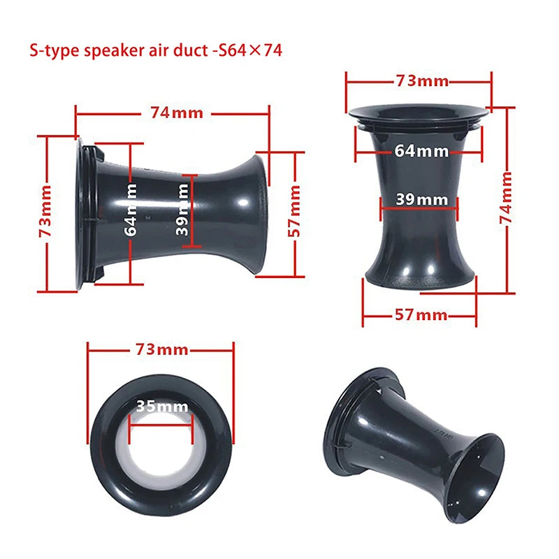 Speaker Bass Tube Accessories Reflex Port Plastic Car DJ Subwoofer Qme 64x74