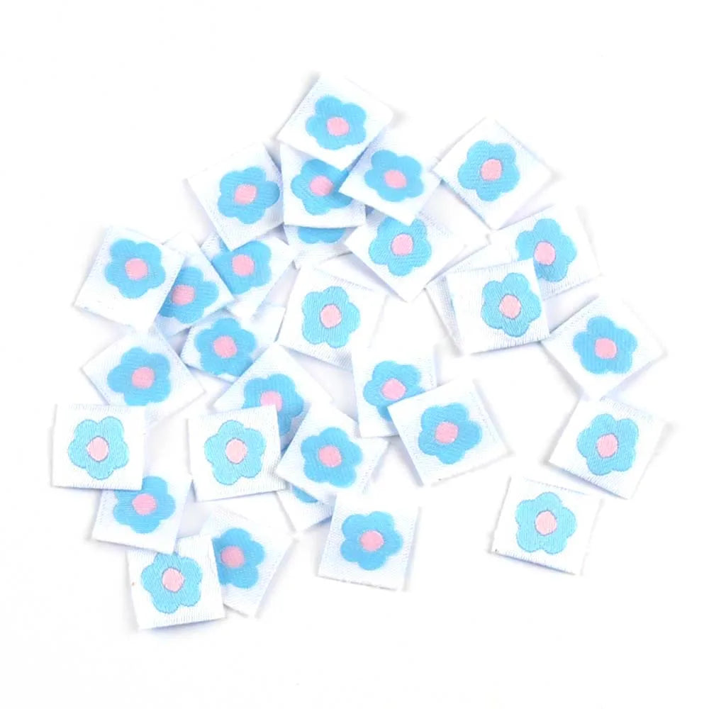 50Pcs Cute Flower Embroidery Mini Labels For Sewing Accessories Knitting Garment Bag Hat Tags DIY Kids Clothing Supplies 15*16mm Qme 4