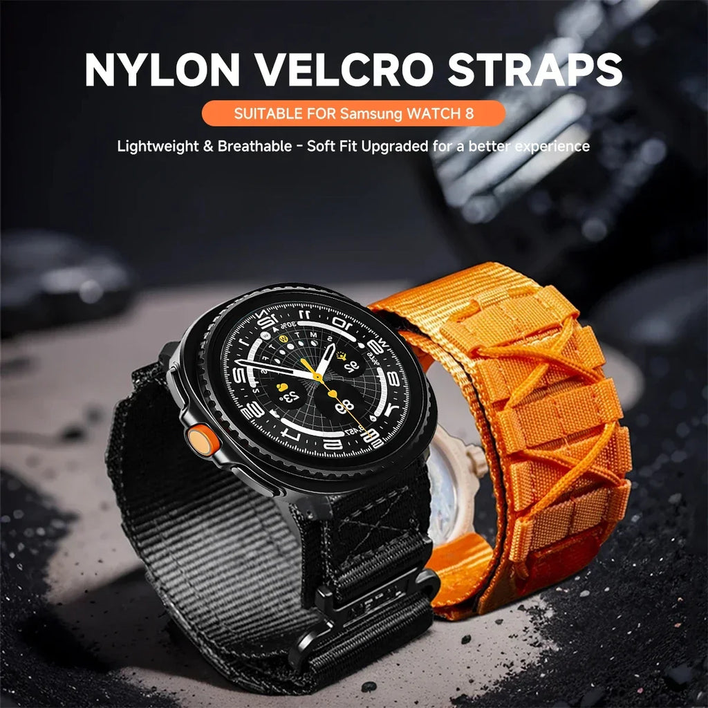 Nylon Strap for Samsung Galaxy Watch Ultra 2 No Gaps Quick Fit Band Sports Bracelet for Galaxy Watch 8 40 44/8classic Wristband Qme