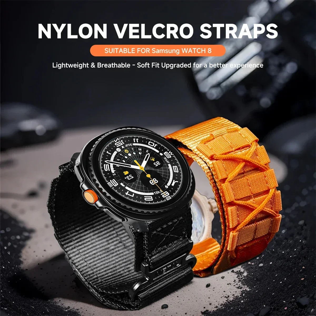 Nylon Strap for Samsung Galaxy Watch Ultra 2 No Gaps Quick Fit Band Sports Bracelet for Galaxy Watch 8 40 44/8classic Wristband Qme