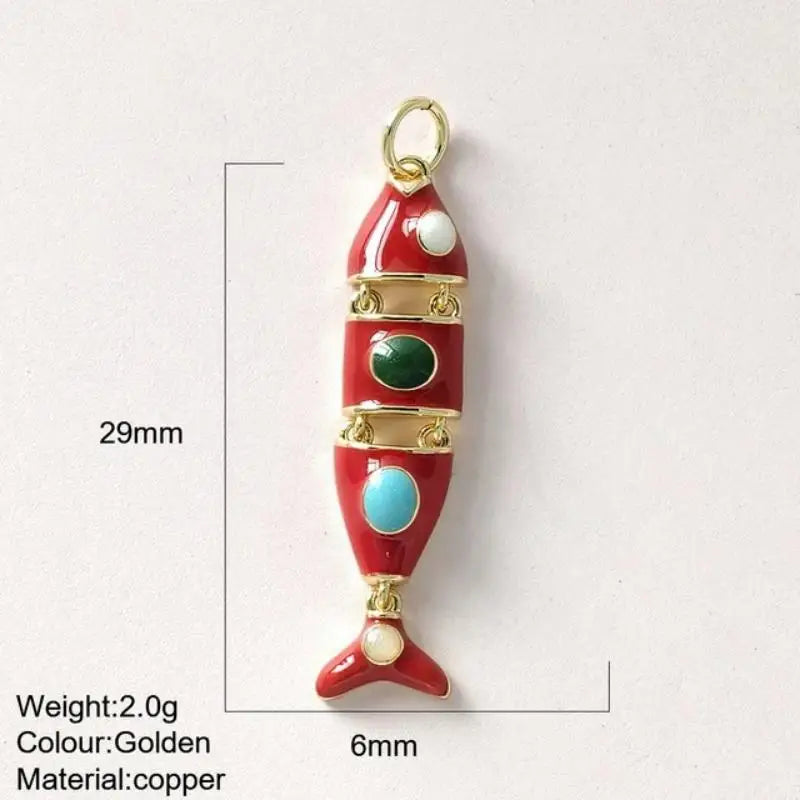 Fashion Cute Colored Enamel Fish Charms For Jewelry Making Supplies Bohemian Animal DIY Earring Bracelet Necklace Accessories Qme A3
