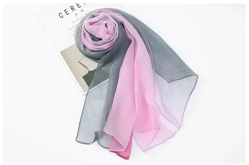 160*50cm Gradient Fashion Chiffon Scarf Women's Long Wraps and Shawls Lady Spring Autumn Scarves Bandana Hijab Stoles Qme PGy