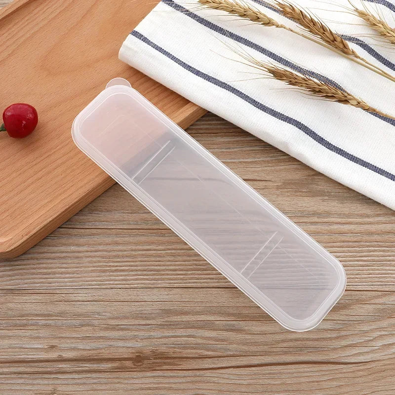 Tableware Box Portable Cutlery Case Spoon Fork Storage Box Students Household Dinnerware Bag Multicolor Transparent Cover Qme