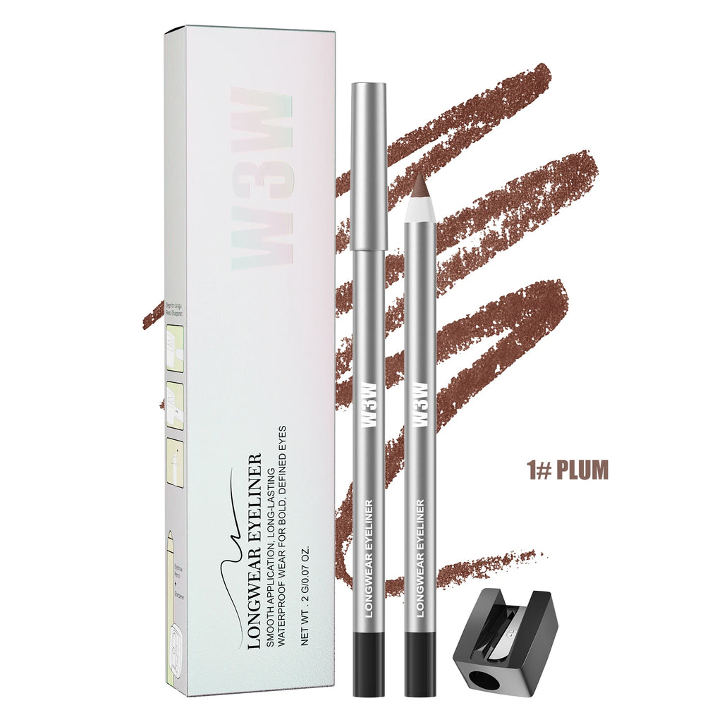 8 Colors Matte Eyeliner Gel Pencil, Ultra-fine Easy Coloring, Waterproof Sweatproof Smudge-proof, With Free Sharpener Qme W686-1 Full Size