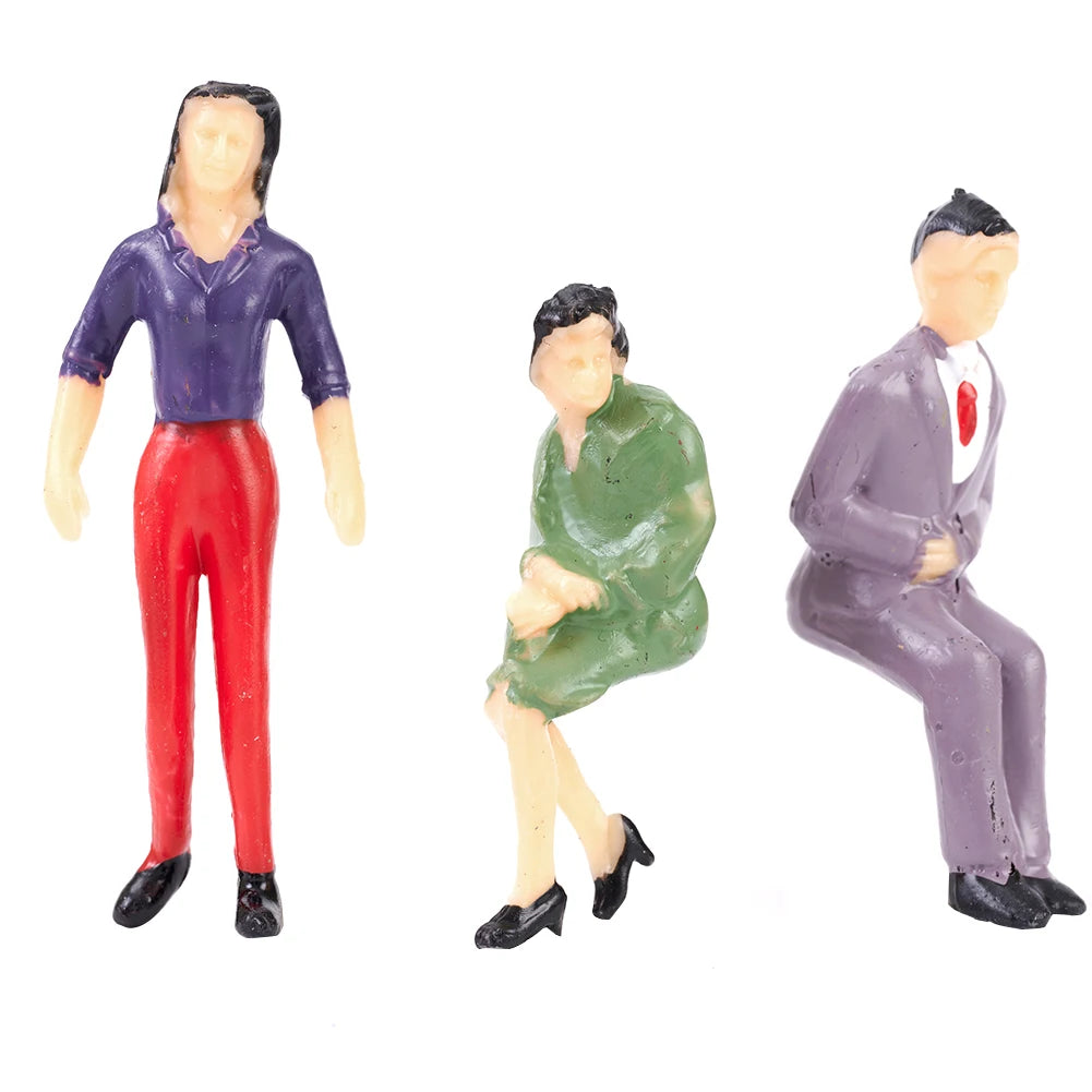 50pcs Model People Figures 1:32 Scale Plastic People Figures Model Building Passengers DIY Character Mixed Color Pose Kids Toys Qme