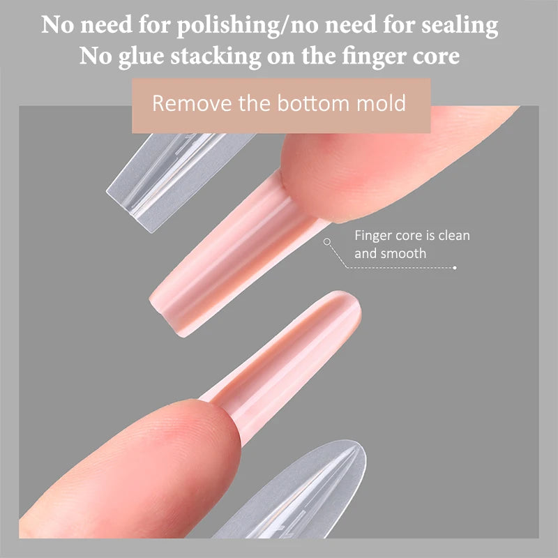 Sandwich Dual Nail Forms 14Size Quick Extensions-dual T-shaped Qme
