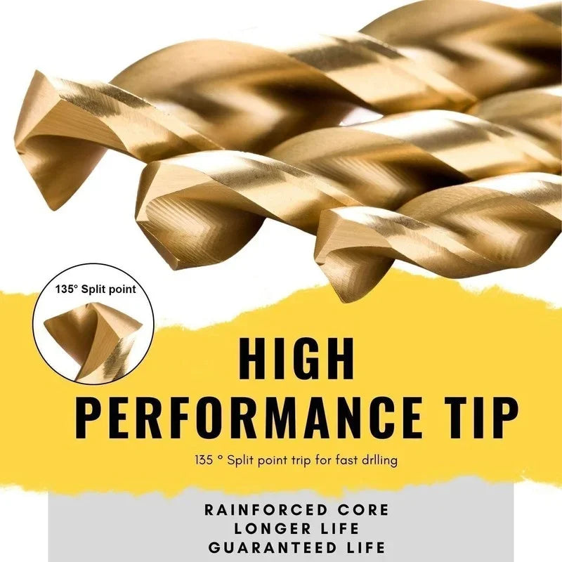 Speed Steel Metric Drill Bit Sets Hardened Metal Stainless Cast Iron Qme