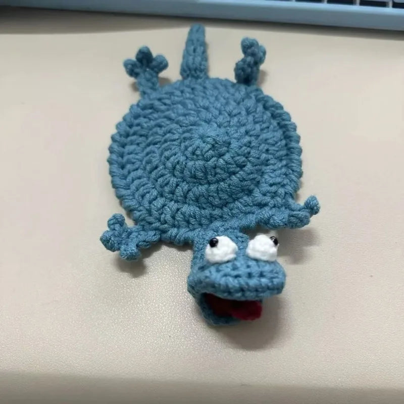 Finished Handwoven Animal Cup Coaster Cute Crochet Coffee Cup Mat Knitted Pad Tabletop Home Desk Decorative Ornament Qme Lizard 1pc