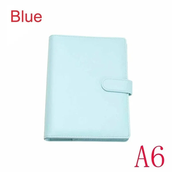 New Vintage Refillable Notebook File Folder Notepad Cover Leather Ring Binder Office Supplies Qme A6 bule