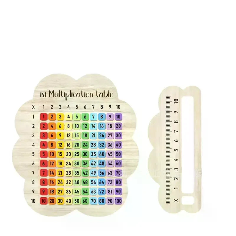 Wooden Multiplication Board Colorful Math Puzzle Educational Toy Qme
