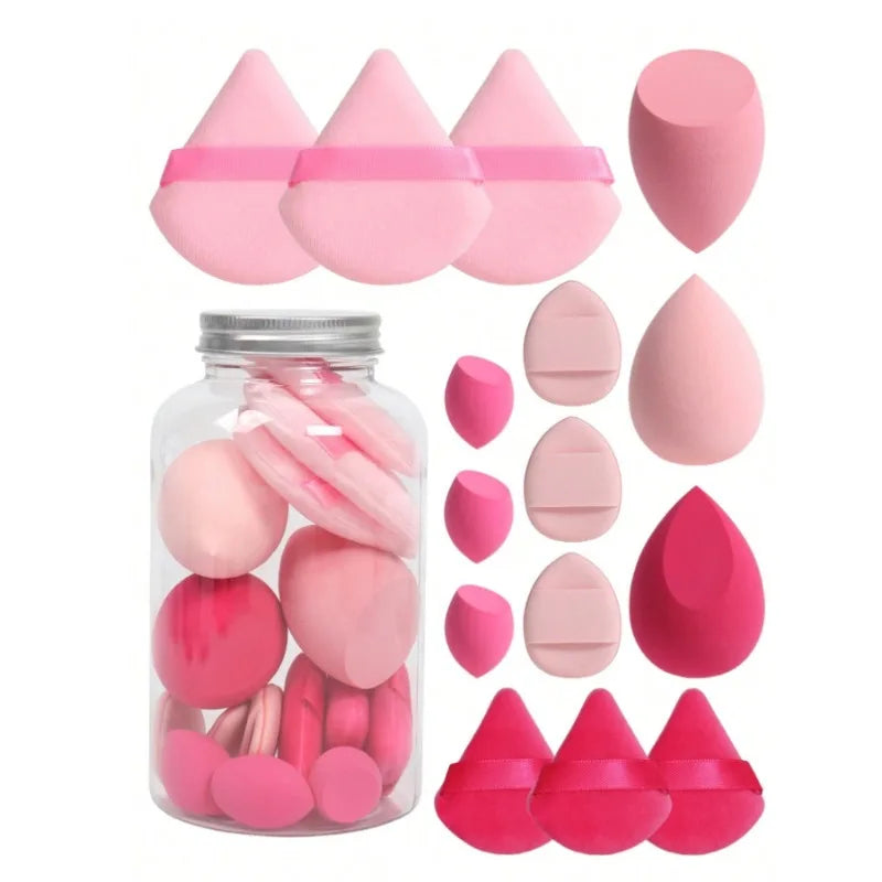 15 Sponges Storage Jar Makeup Hygienic Dual-use Foundation Creams Air Qme