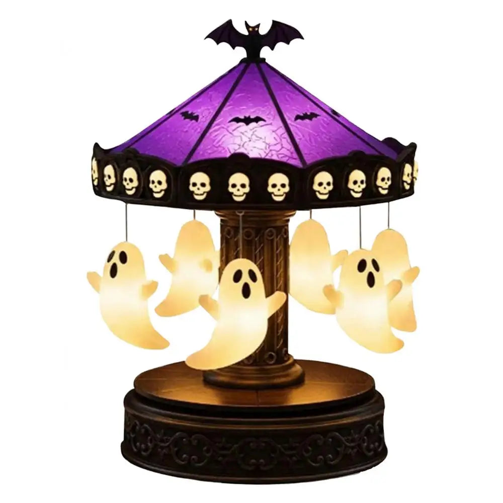 Halloween Ghost Decor Vintage Carousel Decor With Floating Ghost Scary Halloween Decoration Eerie Home Accents For Festival Qme a China Mainland