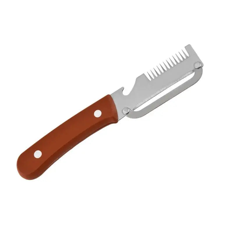 3-in-1 Serrated Peeling Knife Premium Vegetable Peeler Handle Bottle Qme A4