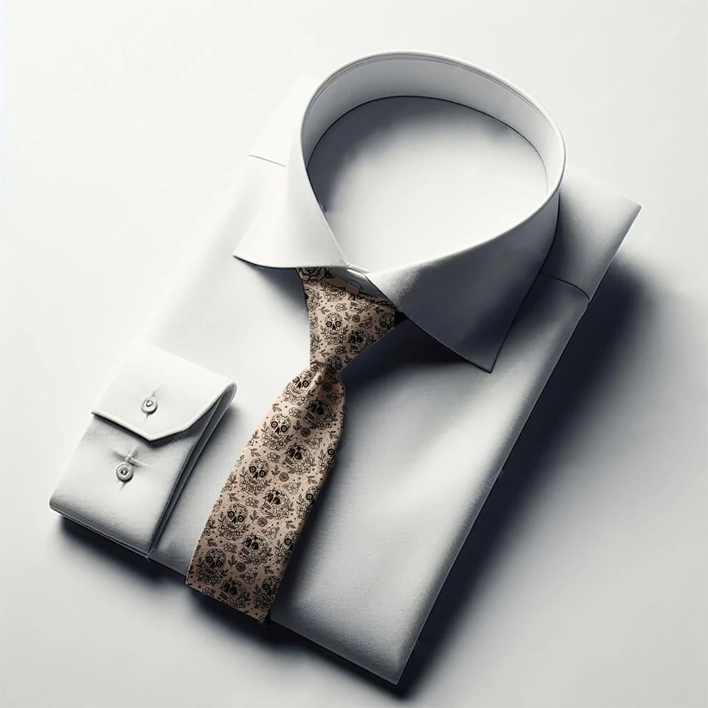 Funny Skull Print Tie Unisex Casual Creative Novelty Men's Fashion Qme