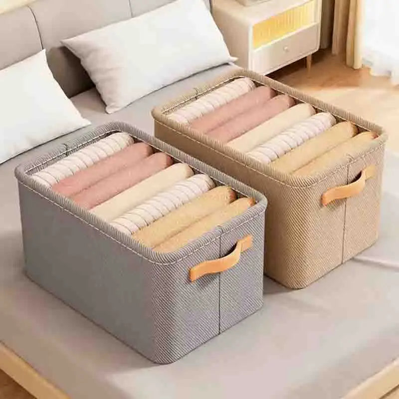 Storage Bag for Clothing Pants Large Capacity Foldable Storage Basket Home Dorm Use Thick Steel Frame Fabric Portable Storage Qme