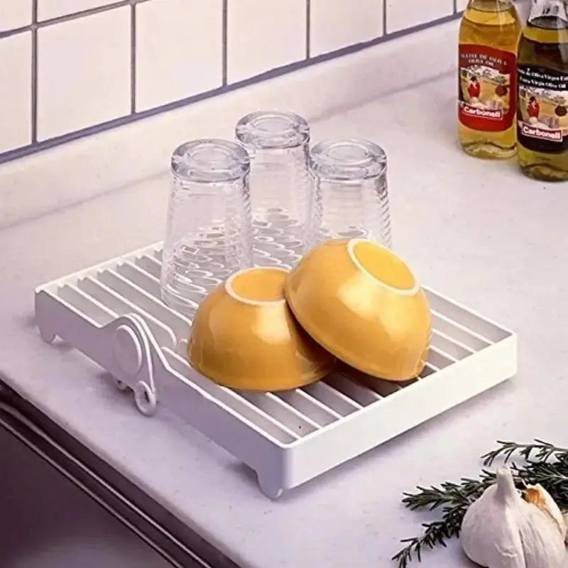 Foldable Kitchen Tray Storage Rack Dishes Sorting Cup Plate Drying Qme