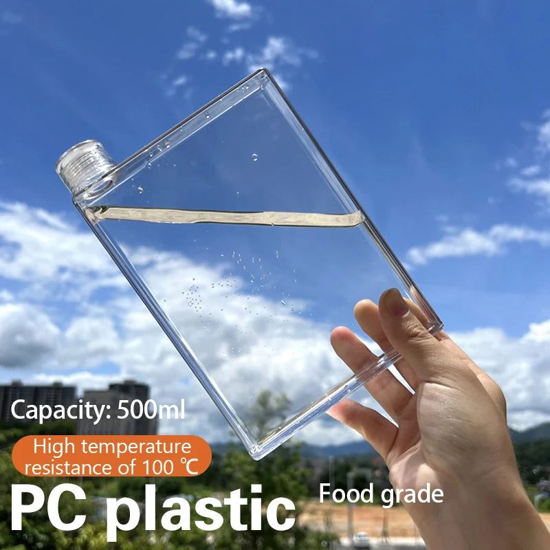 Outdoor Square Water Bottle Temperature Resistant Flat Cup Qme