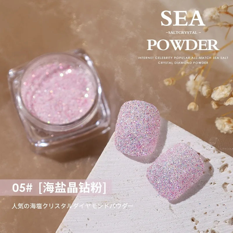 Aurora Sea Salt Crystal Diamond Nail Glitter 12 Colors Super Shiny Sugar Powder Nail Art Decoration Qme 5