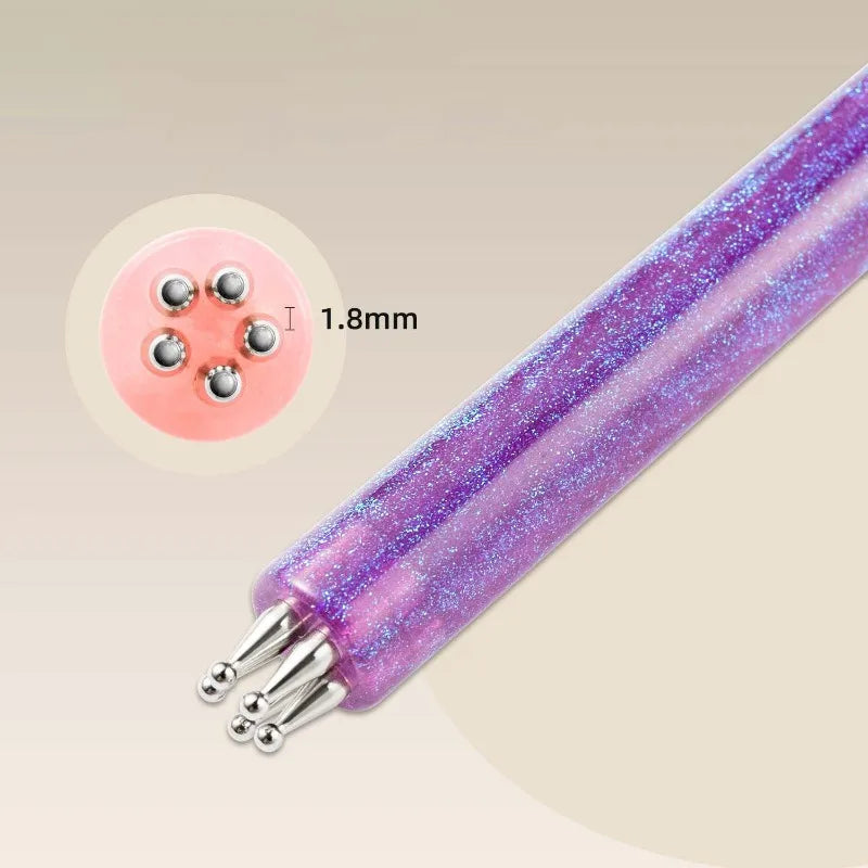 One-Stroke Flower Nail Pen, 1.8mm Tip for Perfect 5-Petal Design, Easy DIY Dotting Tool for Nail Art, 4 Colors Quick Nail Tools Qme