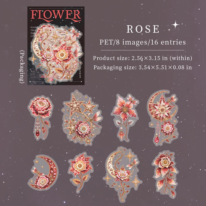 Vintage Imitation Embroidery Floral Die-cut Stickers, Decorative Collage Supplies forJunk Journals & Photo Frames Qme D