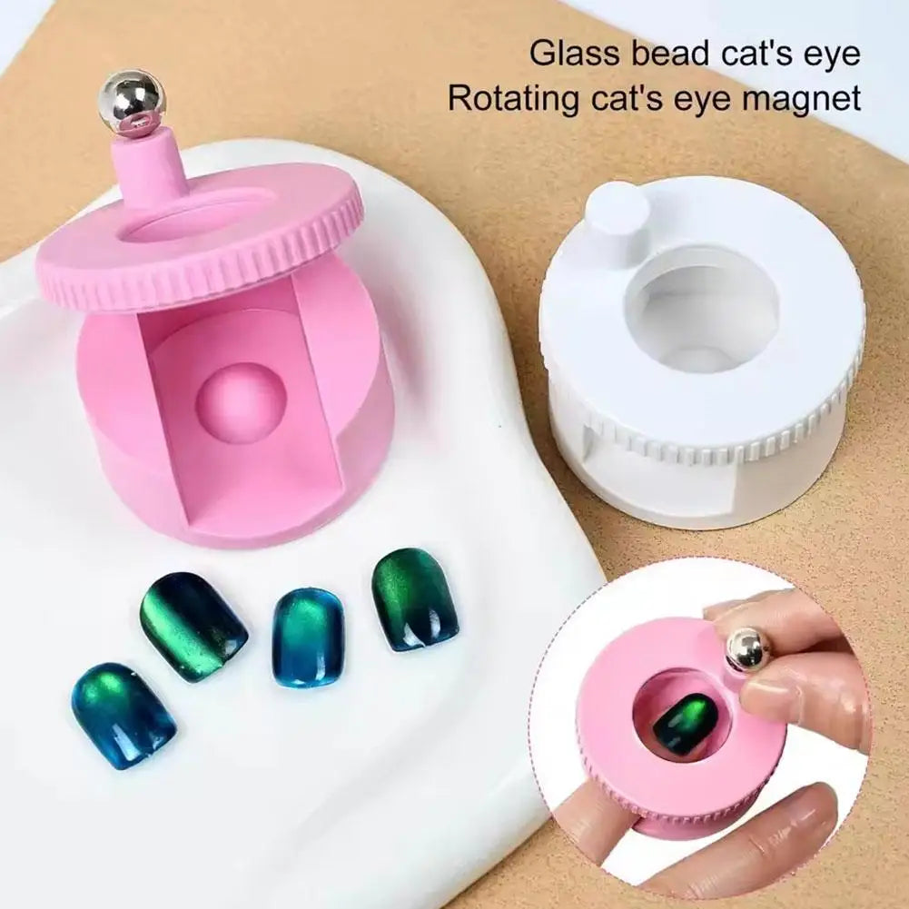 Rotating Cat Eye Magnet Nails Automatic Glass Bead Nail Spinner Qme