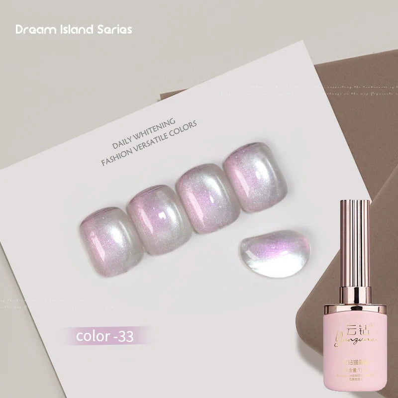 36 Colors Cat Eye Gel Polish Set, 15ml Magnetic Soak Off UV LED Gel Nail Kit, Fine Nano Pigment Shimmer Nail Art Manicure Qme 33