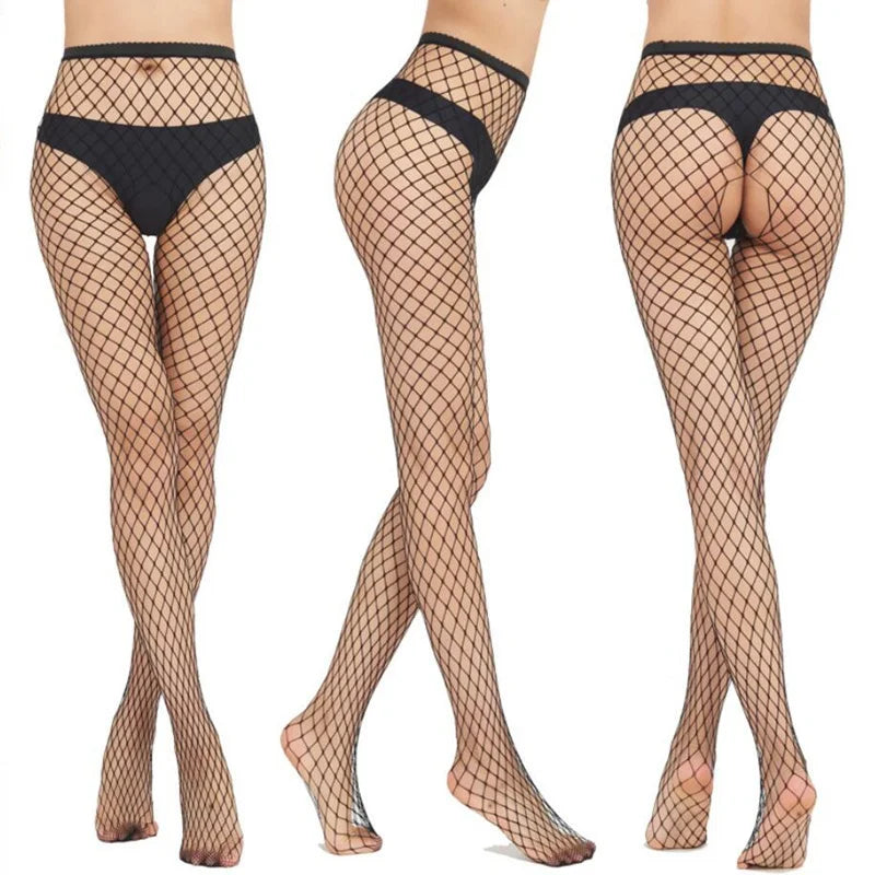 Women Sexy Erotic Lingerie Tights Lolita Long Fishnet Open Crotch Qme D