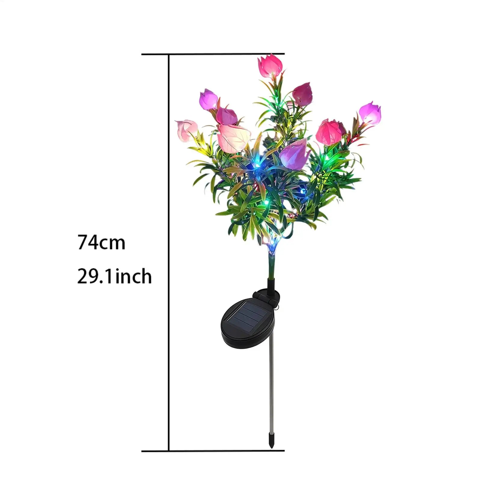 Solar Flowers Realistic Gardenia Decorative Garden Lights Powered Qme