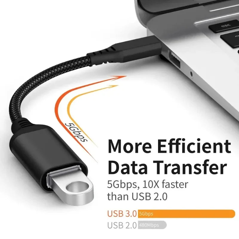 OTG Type C Cable Adapter USB to Type C Adapter Connector for Xiaomi Samsung S20 Huawei OTG Data Cable Converter for MacBook Pro Qme