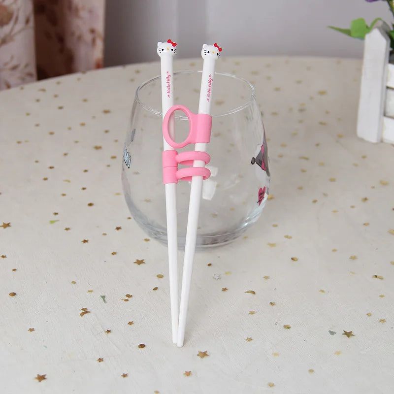 Hello Kitty Kuromi Finger-Loop Practice Chopsticks Food-Grade, Cute, and Stylish Chopsticks Qme 5