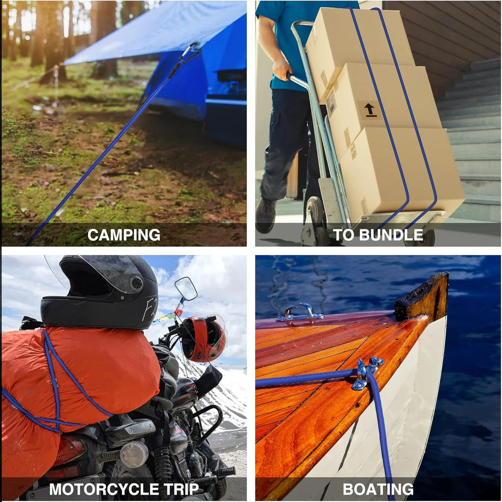 Inc Bungee Cords with Hooks Superior Heavy Duty Bungee Straps Strong Elastic Fixing Rope for Outdoor Tent Luggage Rack Camping Qme
