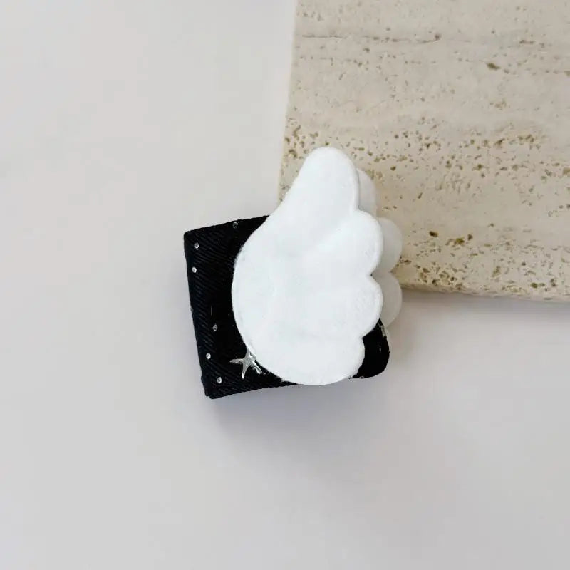 Sweet Angel Wing Fabric Data Cable Storage Clip Star Print Reusable Qme A2